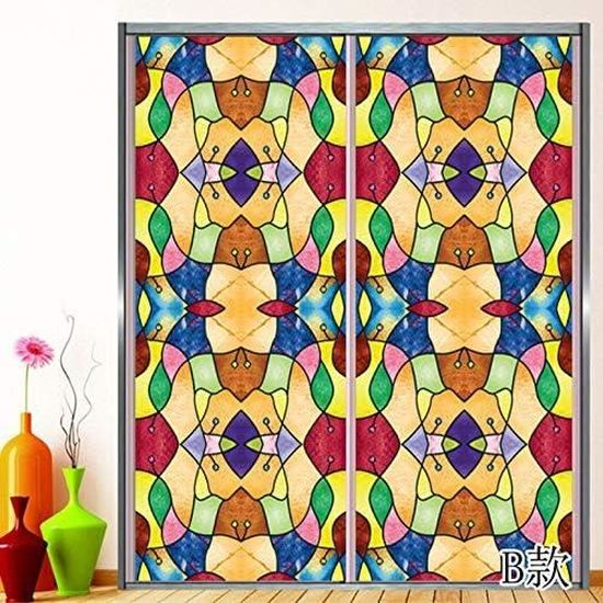 Film De Fenêtre Adhésif Motifs Fleurs Et Oiseaux - 2 Pièces De 45 X 100 Cm - PVC Statique, Sans Colle - Pour Intimité Et Décoration Dans Salon, Salle De Bain