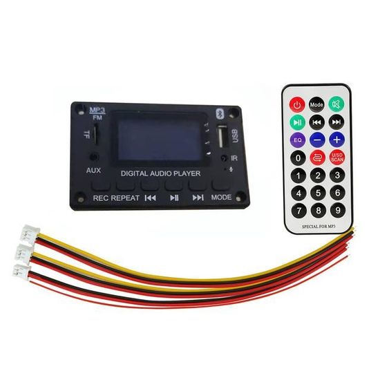 AUN Carte de décodage Bluetooth carte de décodeur MP3 de voiture