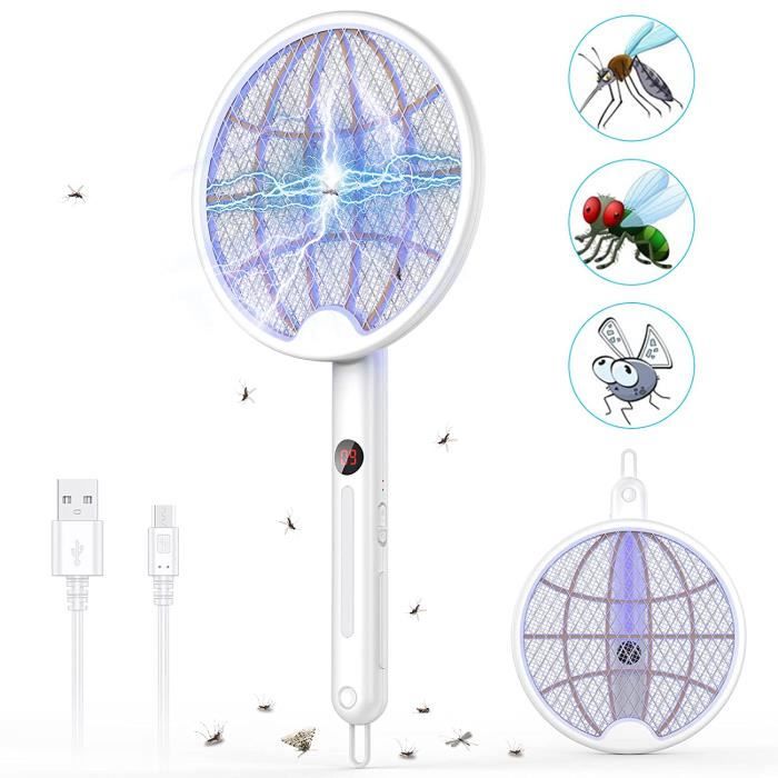 Raquette électrique Anti-insectes à Tête Rotative - Bloq'Insectes