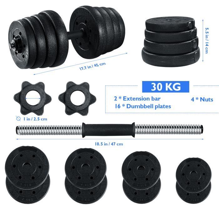 kit haltere 30KG exercice haltere