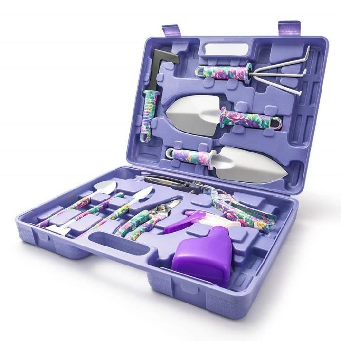 Ecent 10 Pcs Outils de Jardinage + boîte de Rangement Portable pour Culture, greffage, Transplantation etc
