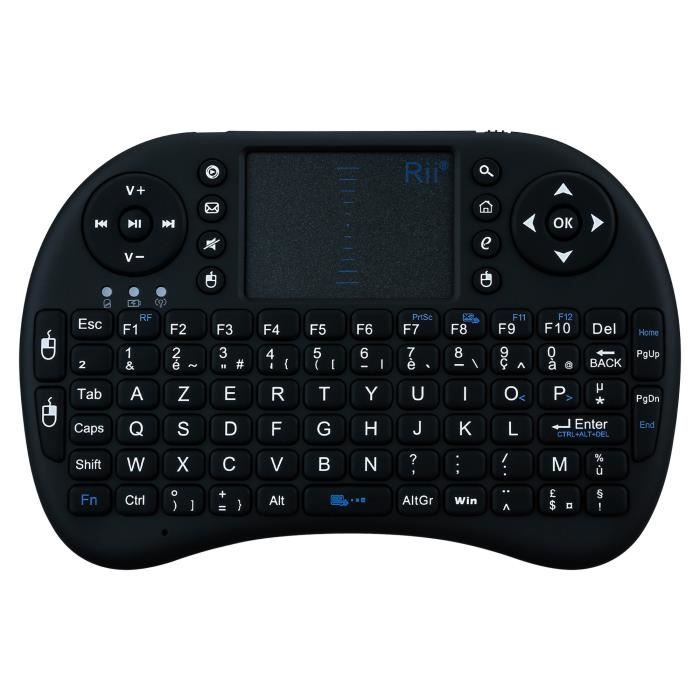 Mini clavier Bluetooth pour OPPO Reno Z Smartphone Sans Fil AZERTY Rechargeable (NOIR)