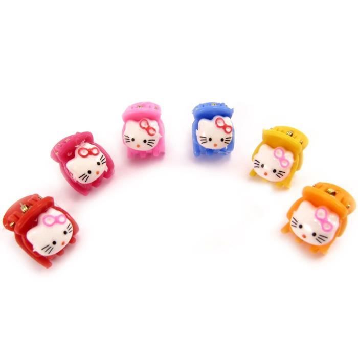 6 mini-pinces -Hello Kitty- tutti frutti