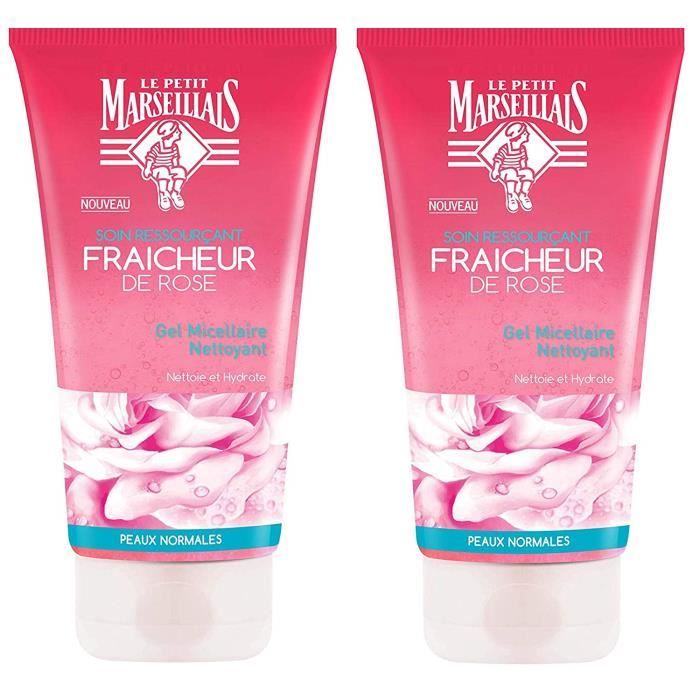 Le Petit Marseillais Gel Micellaire Nettoyant Fraicheur Rose Pot 150 ml - Lot de 2
