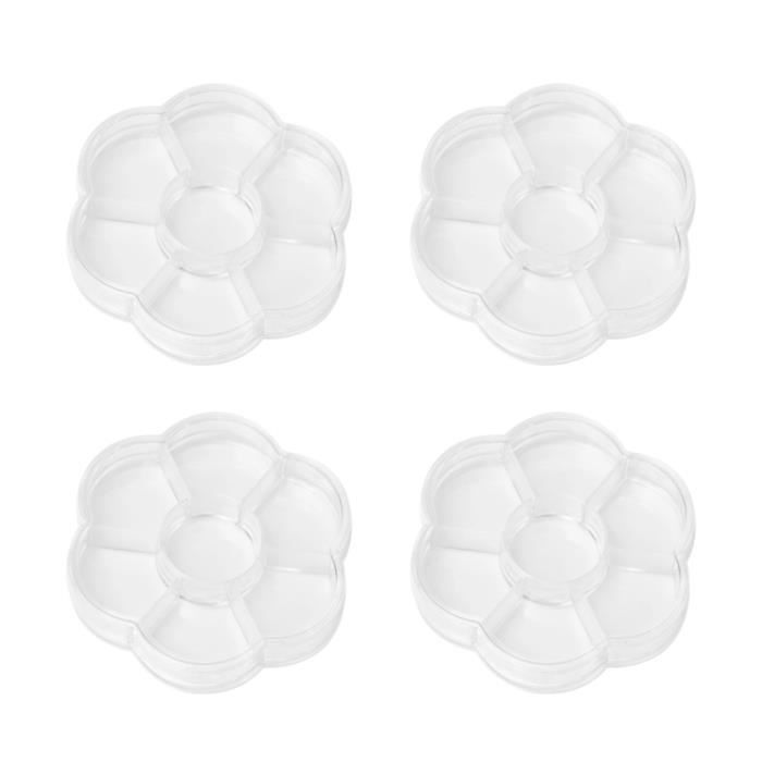 4 PCS 8 grilles boîtier à bijoux en plastique forme ronde organisateur transparent PALETTE DE MAQUILLAGE - BOITE DE MAQUILLAGE