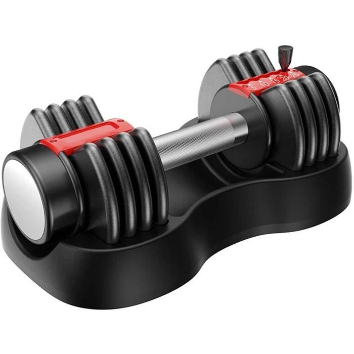 BARRE - HALTERE - POIDS GZA Dumbbell Réglable 25 Lbs.avec Réglage Automatique Et Plaque De Poids Automatique, Ha180