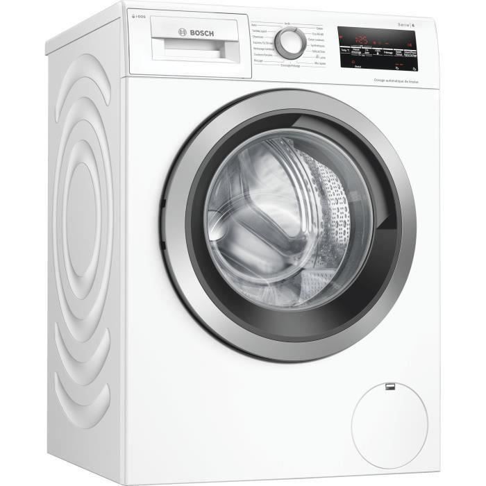 Lave-linge hublot BOSCH WAU28S08FF Série 6 - 8 kg - Induction - I-Dose - Fin différée - 1400 trs/min - Blanc