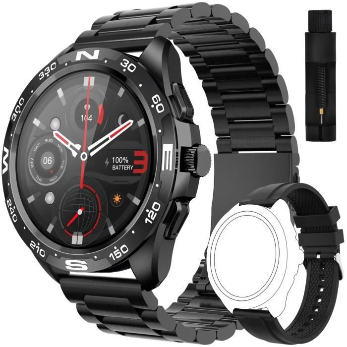 Montre Connectée pour Homme EIGIIS avec Haut-parleur Intégré, Appel Bluetooth, Compatible avec iPhone Samsung Xiaomi Huawei