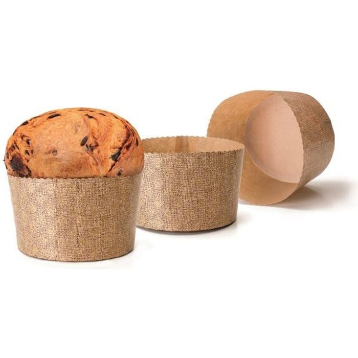 MOULE PANETTONE JETABLES H 11.5-DIAM 18 CM (5 PC) PAPIER RESISTANT A 200°