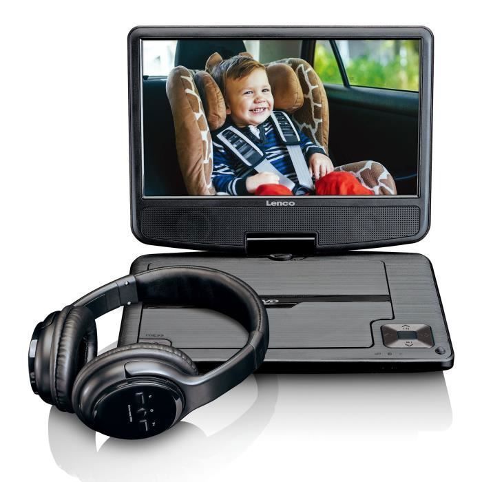 Lenco DVP-947, Portable DVD player, Dessus de table, Noir, CD,DVD, Répéter tous, Répéter un, 22,9 cm (9\