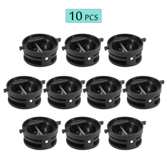 10 PCS Surfboard Plug Leash SUP Board Surf Leash Plugs Coupe de planche de surf avec goupille en acier inoxydable Noir