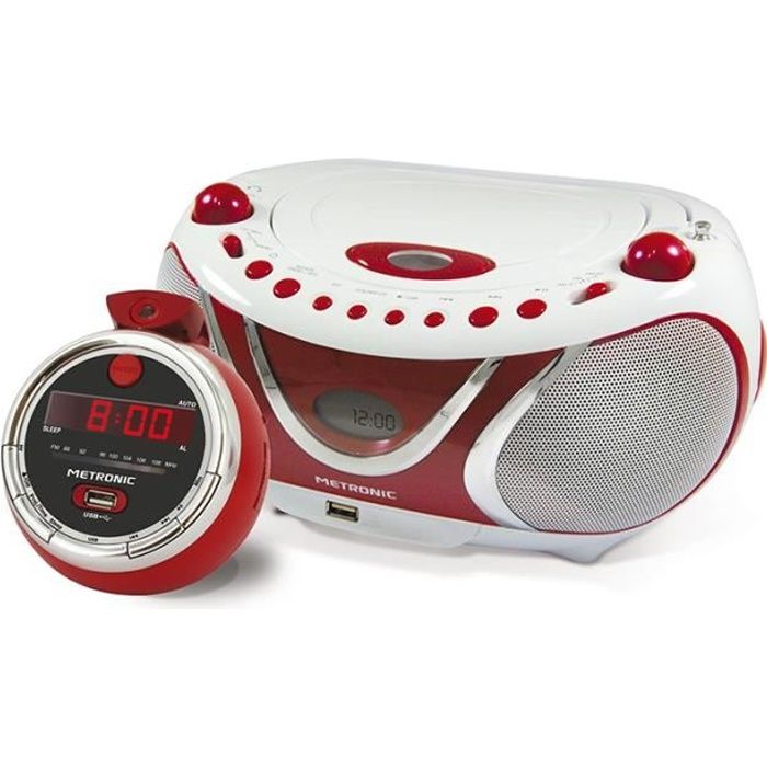 Radio CD et radio réveil projection Cherry