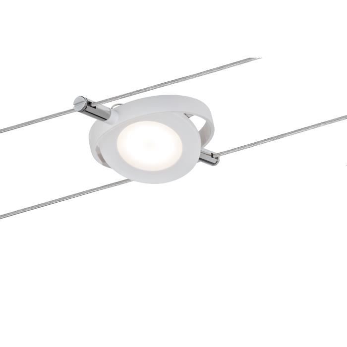 Paulmann 94088 Lampe câble, LED, 1x4W, RoundMac 12 V DC, blanc dépoli