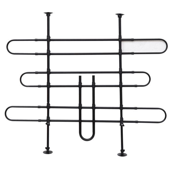 Barrière grille de séparation universelle voiture pour animaux dimensions réglables noir 01