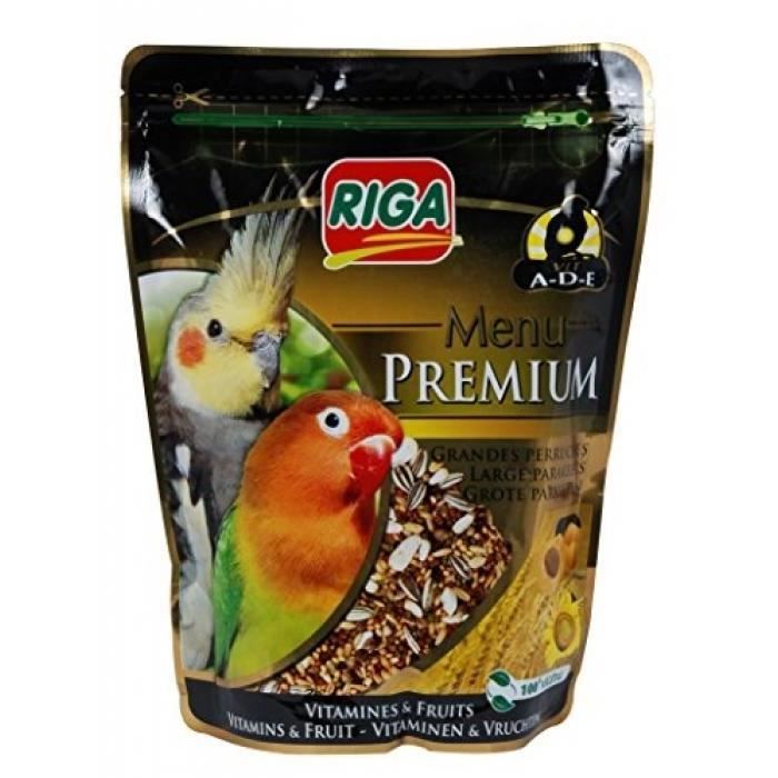 RIGA Menu Premium Grandes Perruches Vitamines et Fruits - Doypack - 800 g