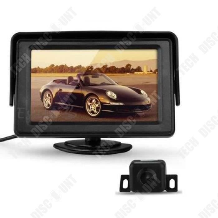 TD® Écran LCD 4.3 pouces + caméra de voiture plus 10m câble vidéo voiture affichage de recul caméra de voiture de nuit radar noir