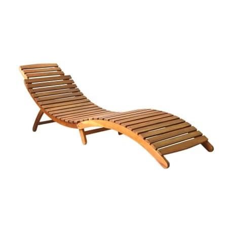 Chaise longue Bois d'acacia solide Marron