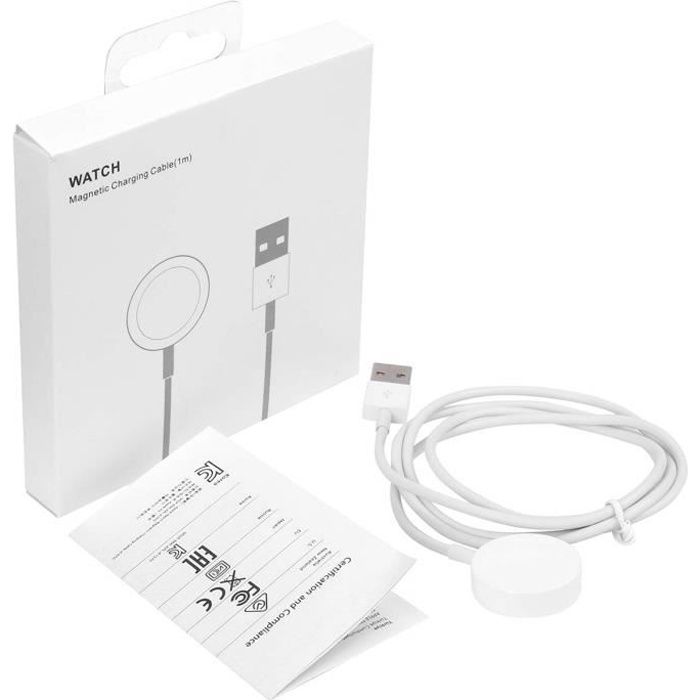 VSHOP® Chargeur câble Compatible pour Apple Watch,6.6 pieds - 1 mètre USB câble de charge iWatch rapide sans fil magnétique, cordon
