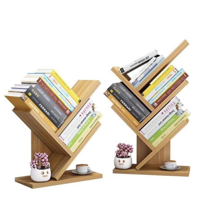 5 couches bibliothèques en bois arbre de table étagère petite bibliothèque de bureau support de stockage de mode BIBLIOTHEQUE