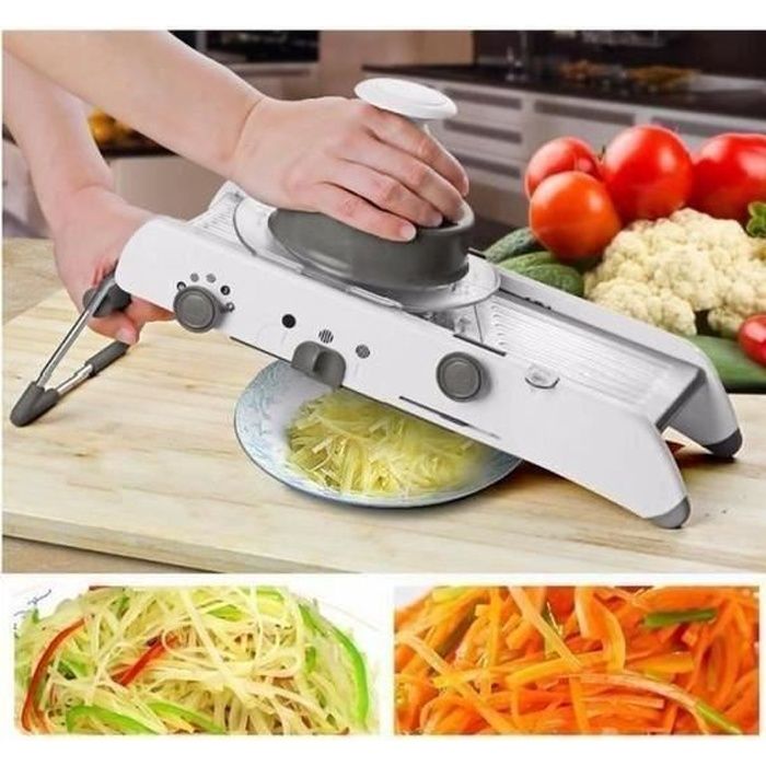 Mandoline de Cuisine Multifonctions Professionnel - Mandoline Légumes Pliable Réglable en Acier Inoxydable et ABS