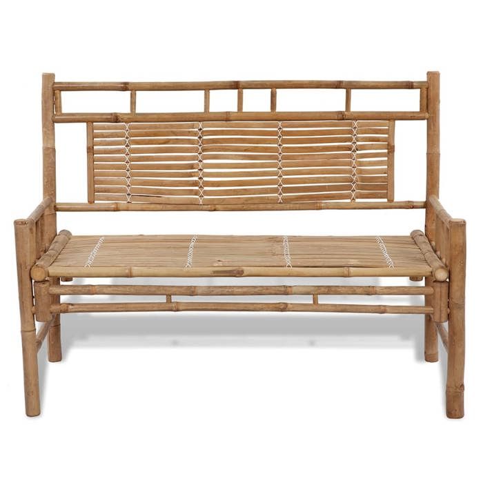Prime* Banc Arrière-cour - Contemporain - Banc de jardin 120 cm Bambou 120x55x90cm 90749