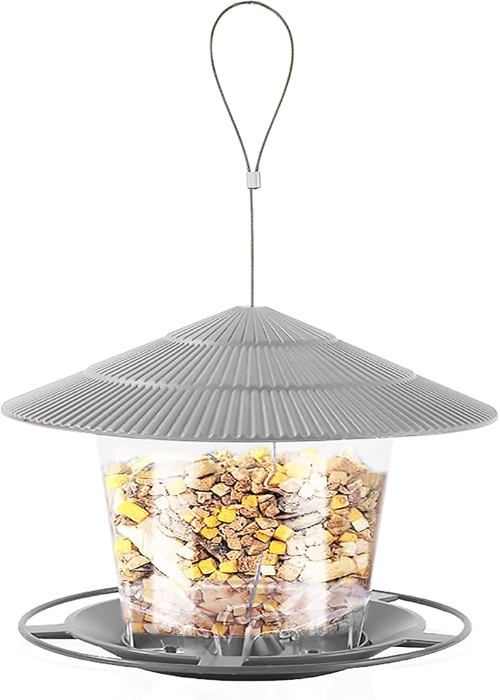 Meilleurs prix pour Mangeoire à oiseaux, mangeoire à oiseaux d'extérieur, mangeoire à oiseaux en plastique à suspendre avec toit étanche pour