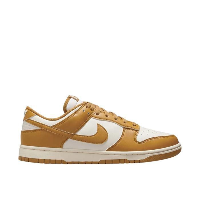Nike NIKE - Dunk Low Retro - blanche et marron - Blanc - 40 - Chaussures Homme