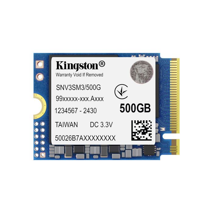 SSD interne NVMe - KINGSTON - NV3 - 500GB - M.2 2230 - PCIe 4.0 - 6000 MB/s