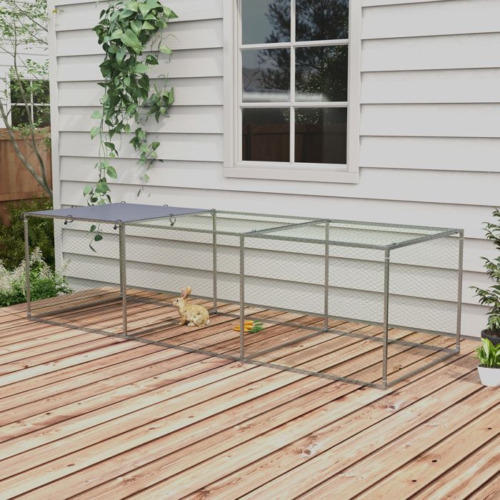 Meilleurs prix pour Enclos poulailler cage clapier extérieur 3 m² pour petits animaux dim. 3 x 1 x 08 m acier galvanisé
