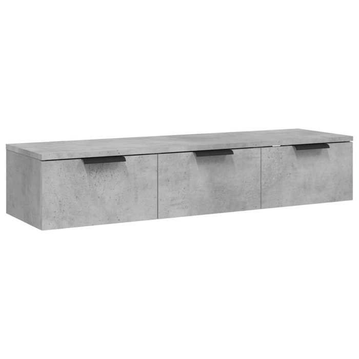 Armoire murale en bois dingénierie - vidaxl - 102x30x20 cm - Gris béton - 60 kg capacité - Porte et tiroir