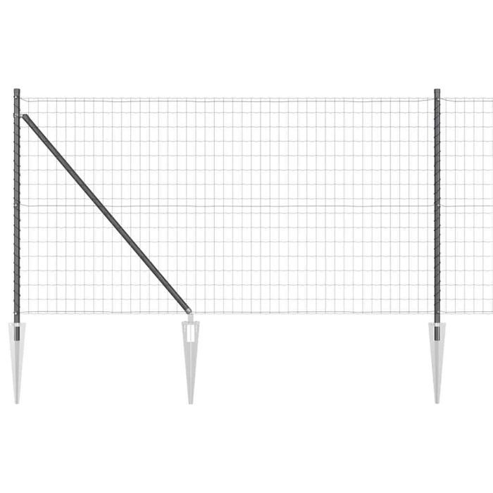 vidaXL Clôture avec poteau 1 x 25 Acier et PVC