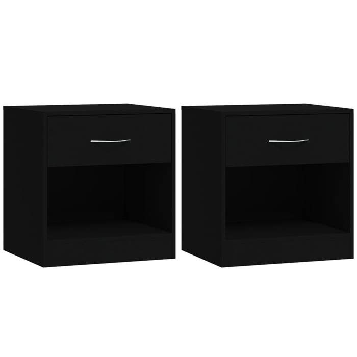 SALE 2026Tables de chevet - Lot de 2 - Cabinet chambre - Chevet de Lit - avec tiroir Noir 11.45 Kg 7200324