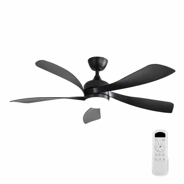 Ventilateur de Plafond 52 Pouces avec Éclairage LED - 3 Couleurs Lumière Dimmables Moteur DC Silencieux Mode Été/Hiver Min 1/4/8h - Hiba