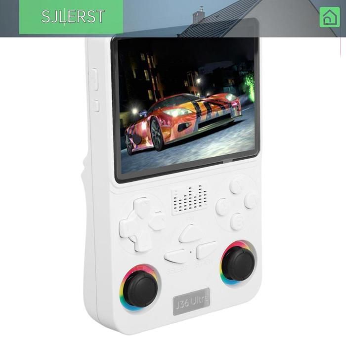 sjlerst console de jeu portable WiFi Console de jeu portable rétro écran de 4 pouces petite carte mémoire de video retro Blanc