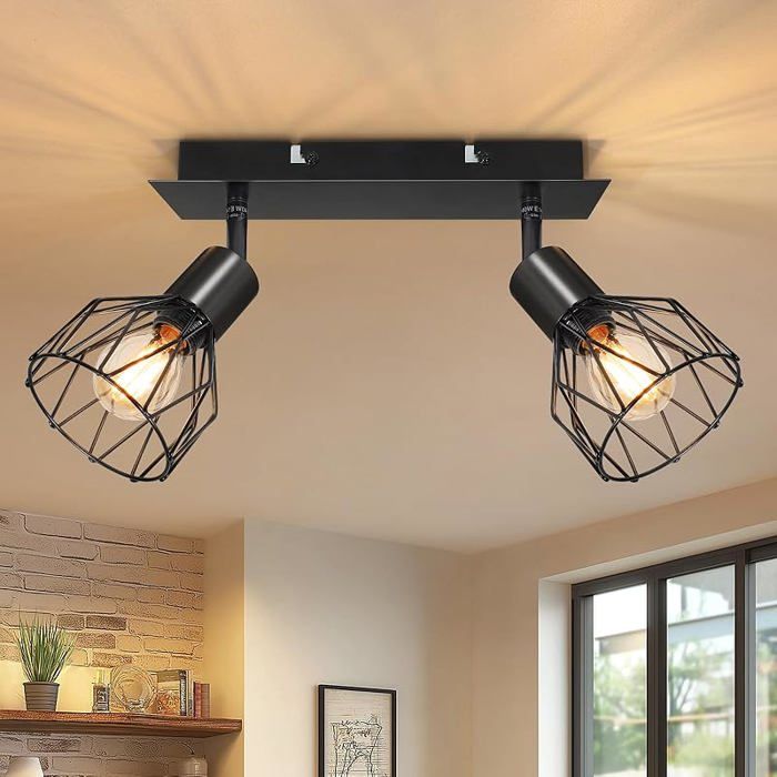 Luminaire Pfonnier Salon Pfonnier Cuisine 2 Spot Orientable E14 Spots de Pfond Industriel Noir Lustre 2 Spots Noir
