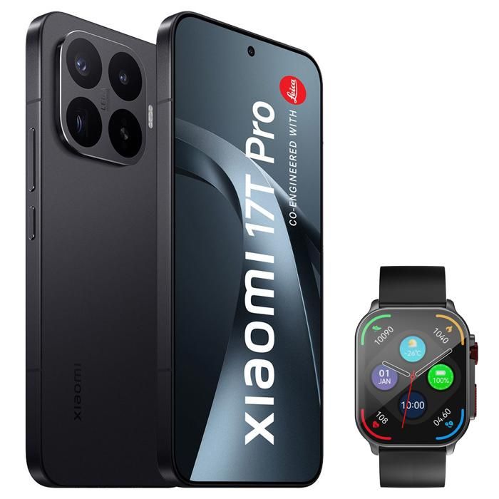 Smartphone Xiaomi 17T Pro 12 Go RAM 512 Go ROM Noir Avec Montre connectée