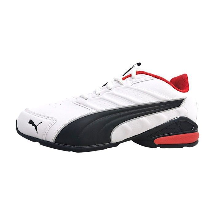 Hommes Puma chaussure à lacets sportive Electro SL Textile Lacets Plat - white/black/red 02