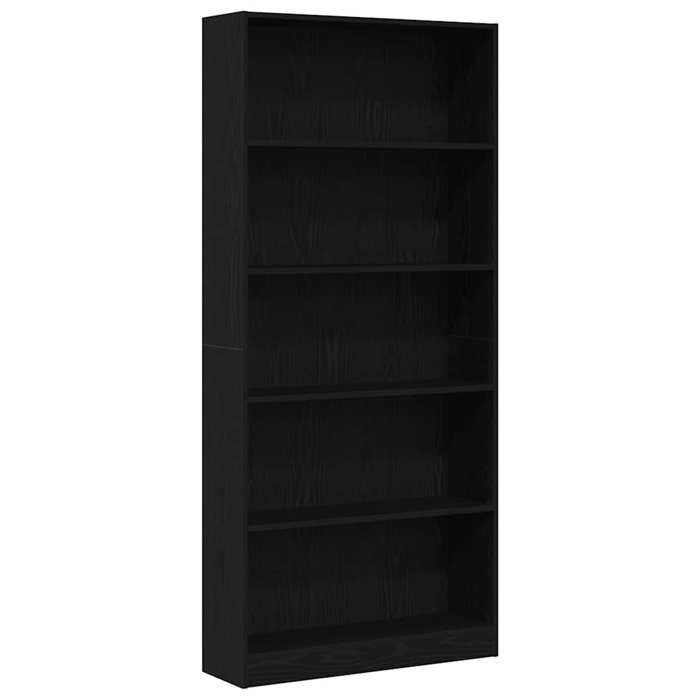 Bibliothèque - vidaXL - bibliothèque ouverte - bois dingénierie - chêne noir - 80 x 24 x 176 cm - 5 étagères{zkp44o}
