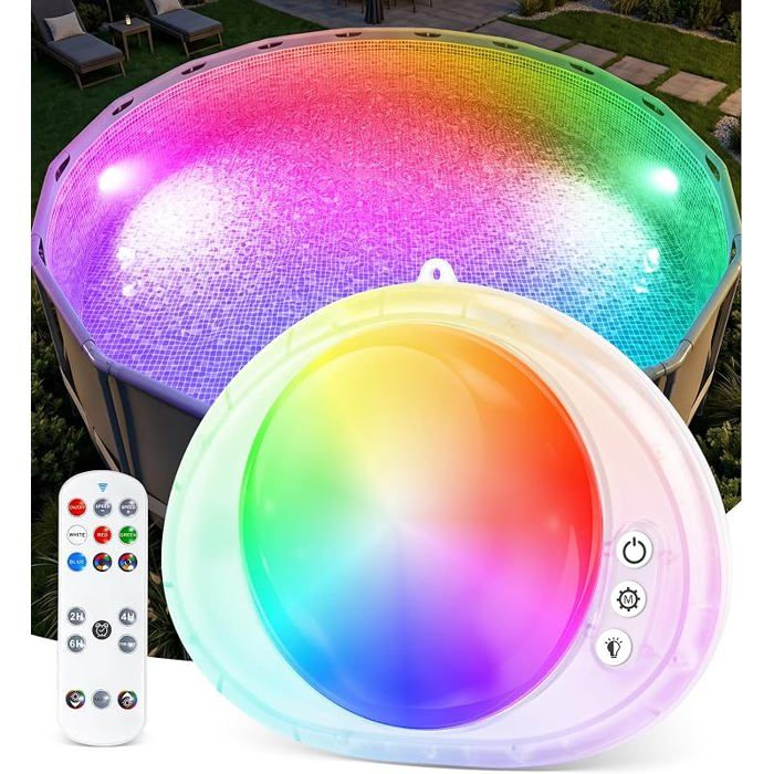 2026 Écirage Piscine Submersible Sans Fil avec TélécommandeRechargeable Lumiere Piscine Sous Bnc Froid 1