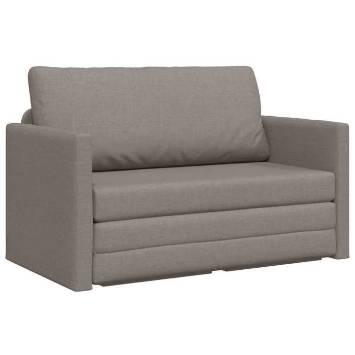 Canapé-Lit 110cm Taupe 124 x 71 x 78 cm en Tissu et Mousse et fibre avec coussins épais pour Salon et Invités 475646