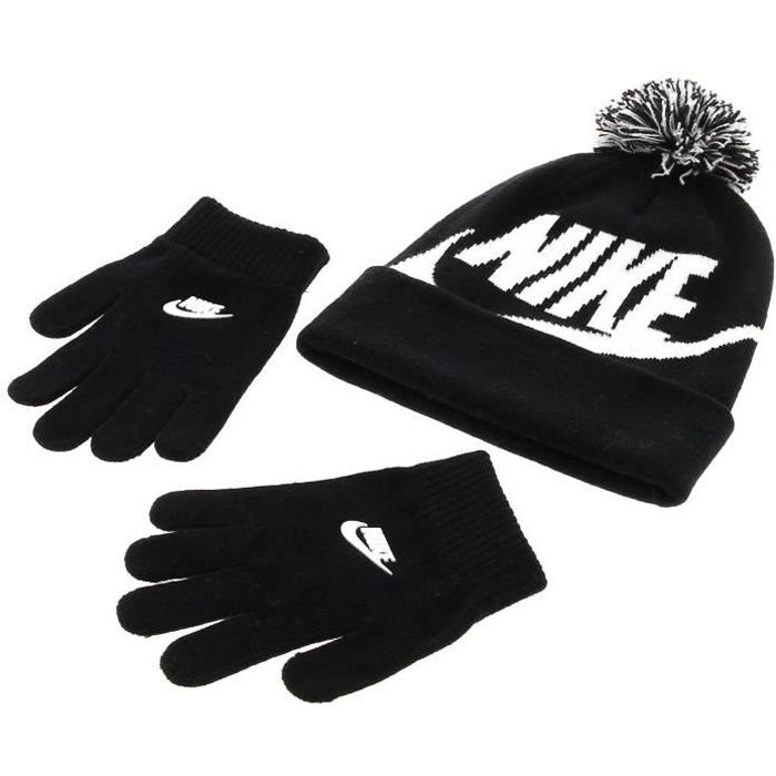 Bonnet + gants Pom kit bonnet gants - Nike kid UNI Noir