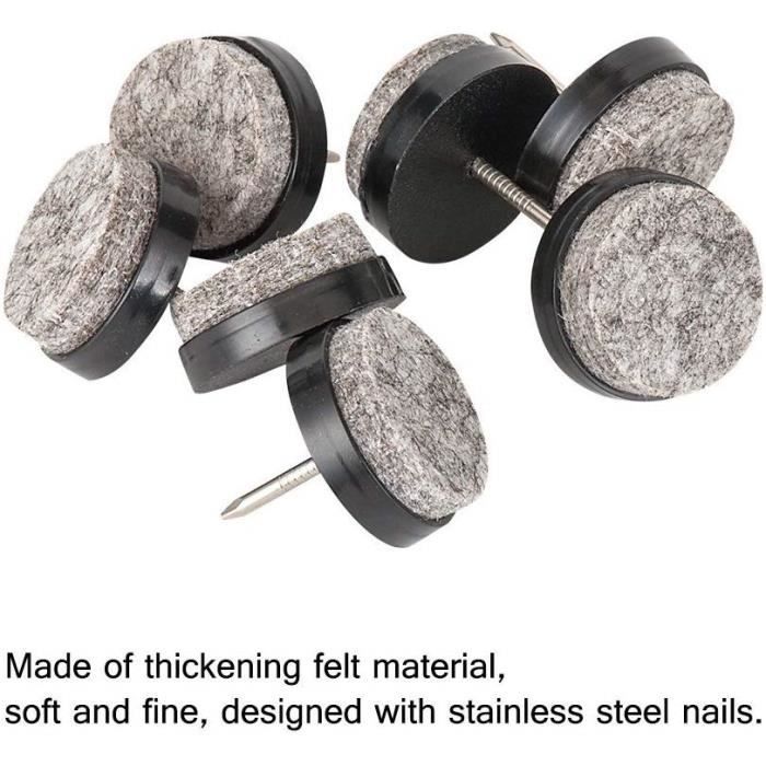 Feutre Cloison Sèche Meubles Ongles de Protection 32 Patins pour Pieds de Meubles Protection pour Pied de Table et Chaises en Bois