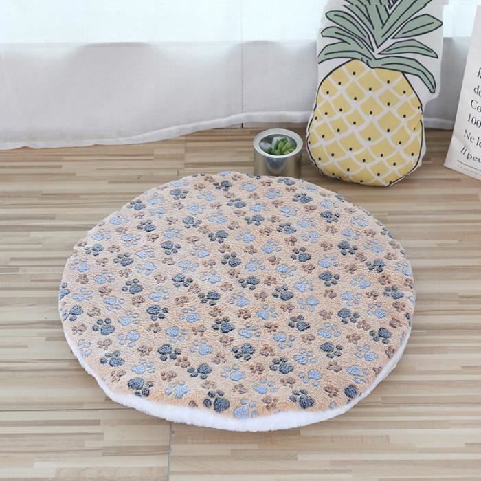 Corbeille pour chien - Coffee - Tapis doux en coton - Rond lavable - Double face - 40cm