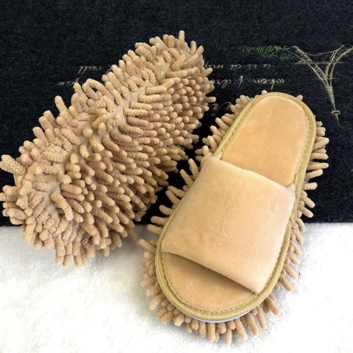 Bg Pantoufles de nettoyage des pieds couvre sol en microfibre