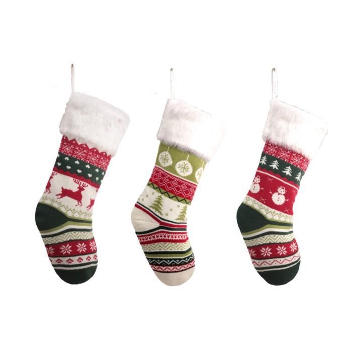 Chaussettes de Noël - Da.Wa - 3Pcs - Tricotées en Peluche - Colorées - Cadeaux Enfants