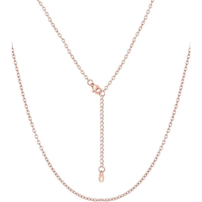 Parure Bracelet + Collier Rolo Plaqué Or 18 Carats - Pendentif Coeur - Neuf Avec étiquettes