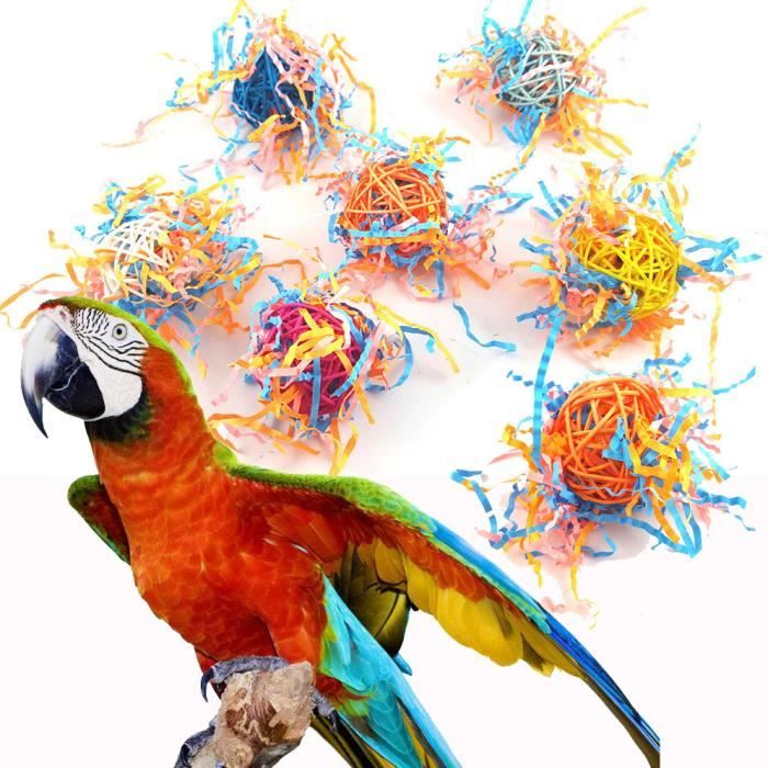5 Pcs Oiseaux Perroquet Jouet Rotin Balle Chew Bite Fil Perruche Cockatiel Star Cage Abp123