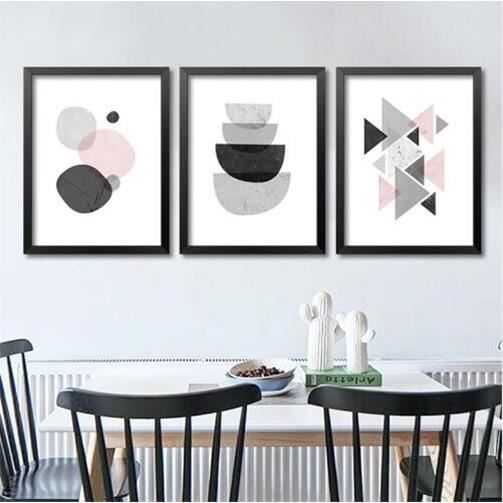 3 Pieces Non Encadrees Nordic Minimaliste Abstrait Peinture Toile Poster Formes Geometriques Sur Toile Mur Image Pour Salon Maison Achat Vente Objet Decoration Murale Cdiscount