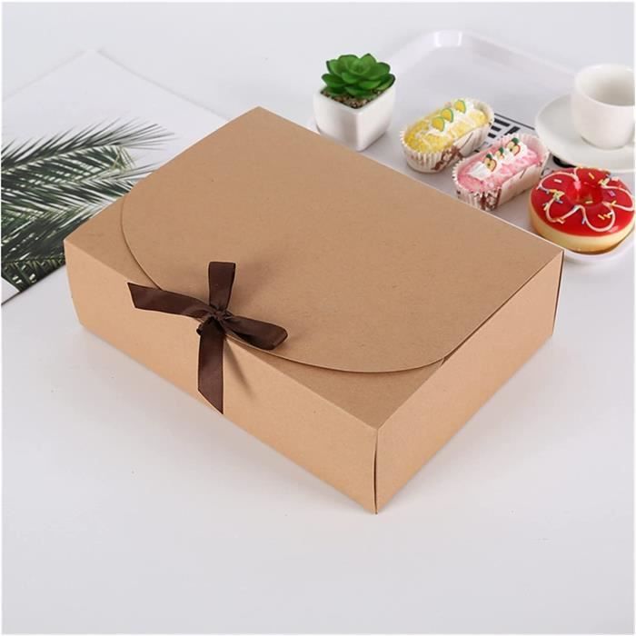 50 Boîtes Cadeaux Mariage - 9,8x9,8x5,5cm - Avec Rubans Et Perles - Élégant