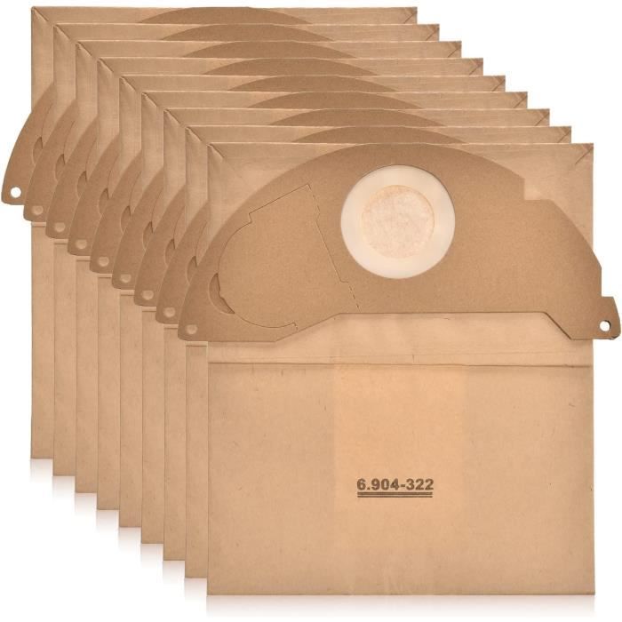 Dparts sac d'aspirateur karcher wd2 - 10 pièces - sacs d'aspirateur en  papier robustes